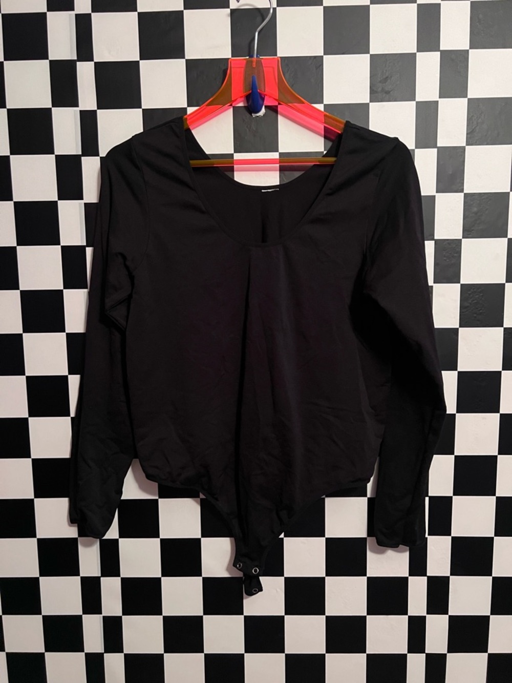 Black Long-Sleeve Women's Bodysuit Top
